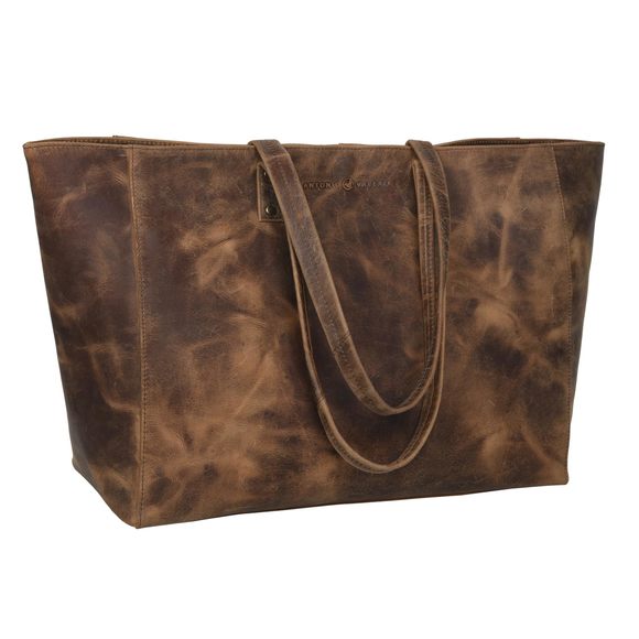Avery Brown Leather Tote/Top Handle Shoulder Bag :O - Picture 1 of 5